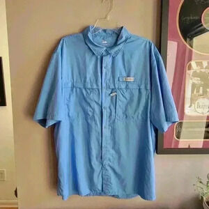 Field & Stream 1871 Light Blue Fishing SHIRT Size XL Pockets Short Sleeve